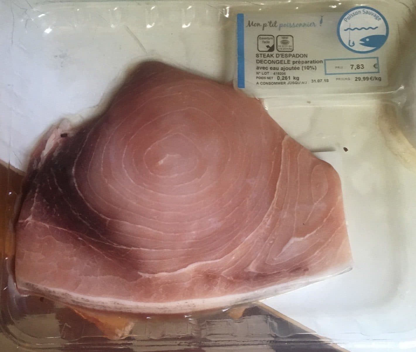Open Food Facts Steak d'espadon decongelé packshot