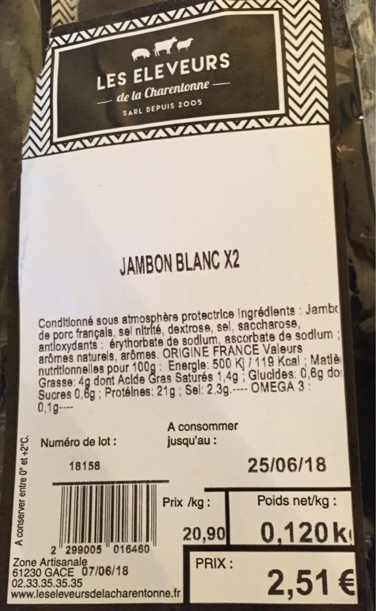 Open Food Facts Jambon blanc packshot