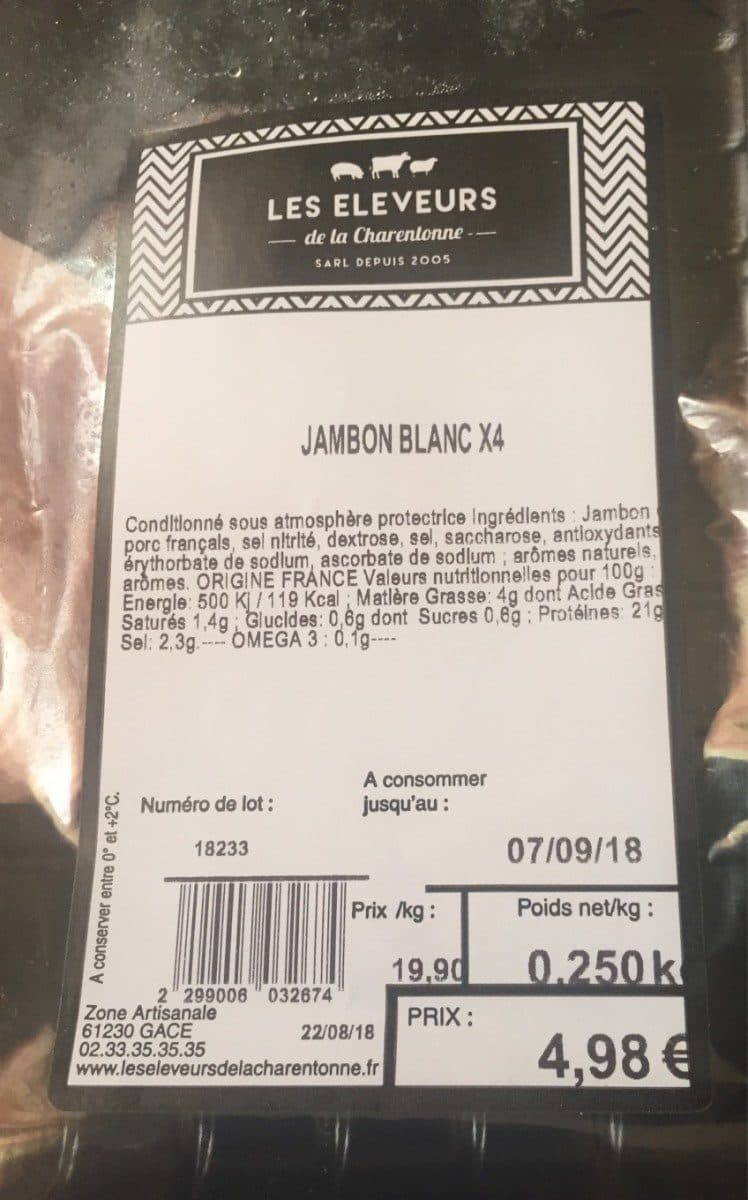 Open Food Facts Jambon blanc x4 packshot