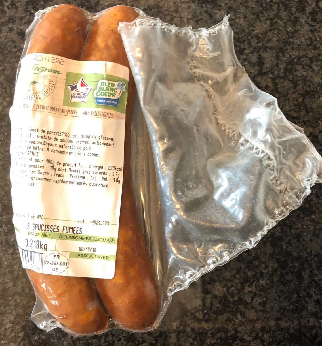 Open Food Facts Saucisses fumées packshot