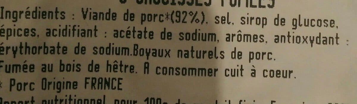 Open Food Facts Saucisse fumée packshot