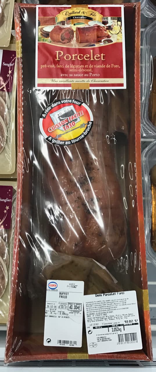 Quillard & Fils Porcelet pré-cuit, farci de légumes et de viande de Porc, semi-désossé, avec sa sauce au Porto packshot
