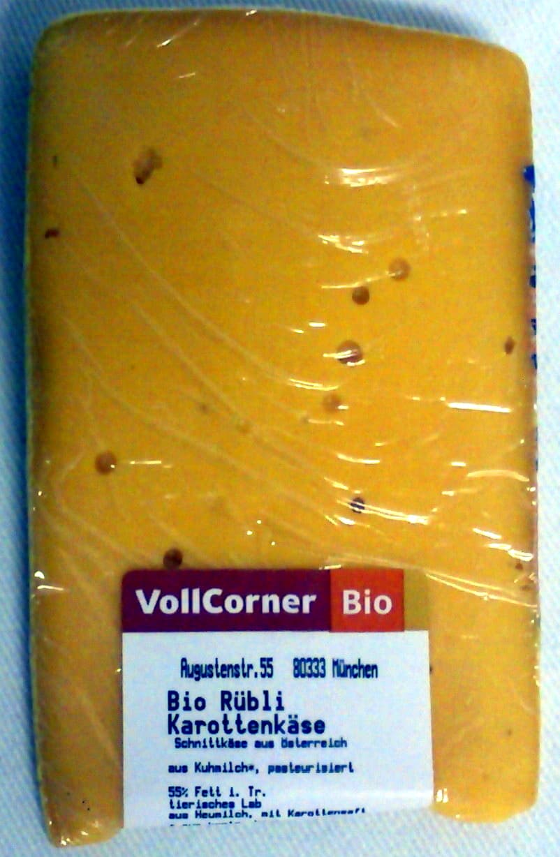 Vollcorner Bio Rübli Karottenkäse packshot