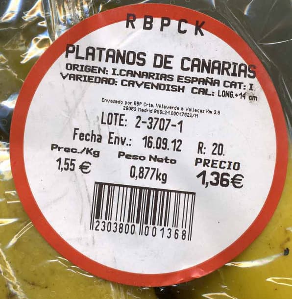 Open Food Facts Platanos de canarias packshot