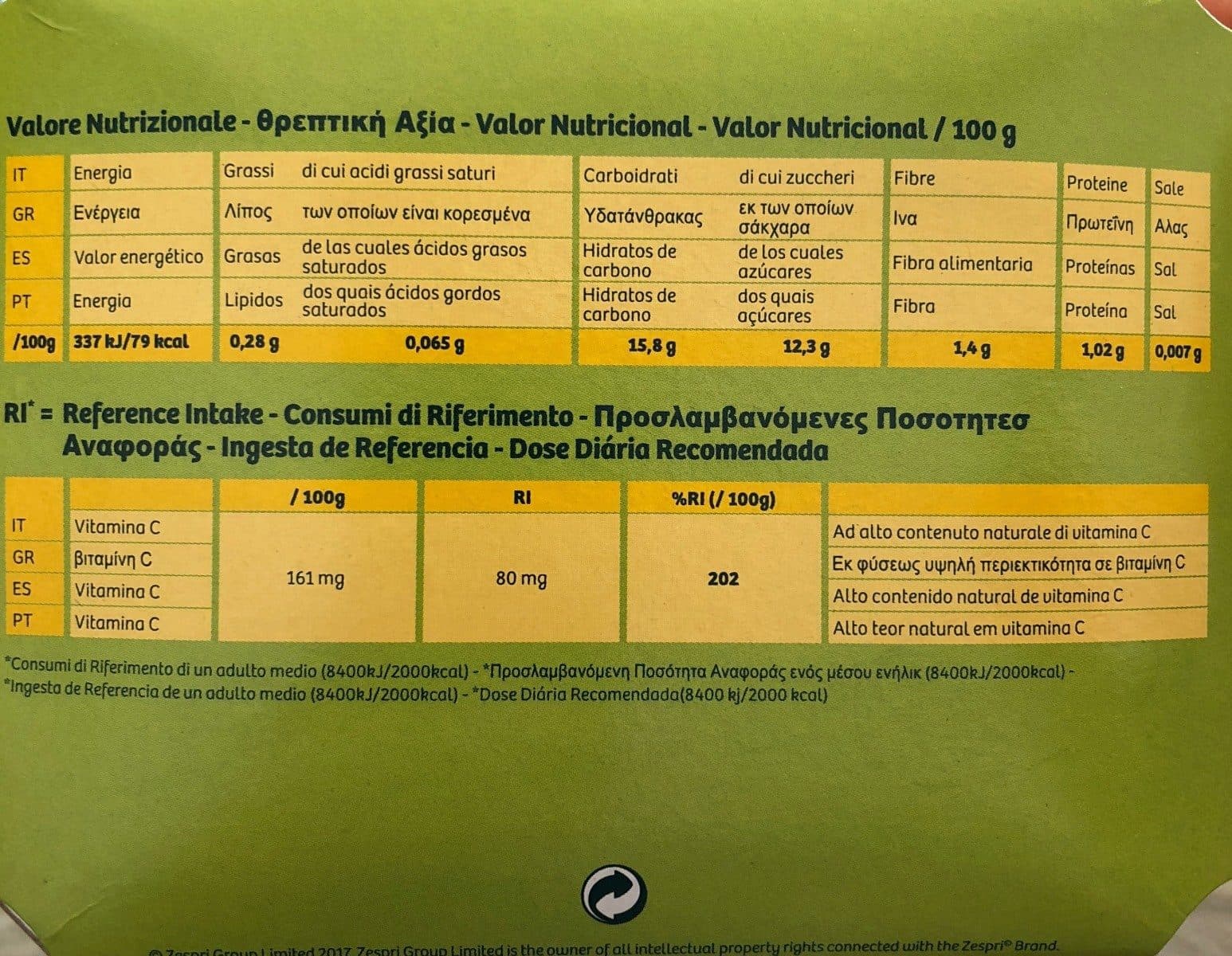 Open Food Facts Kiwi sungold packshot