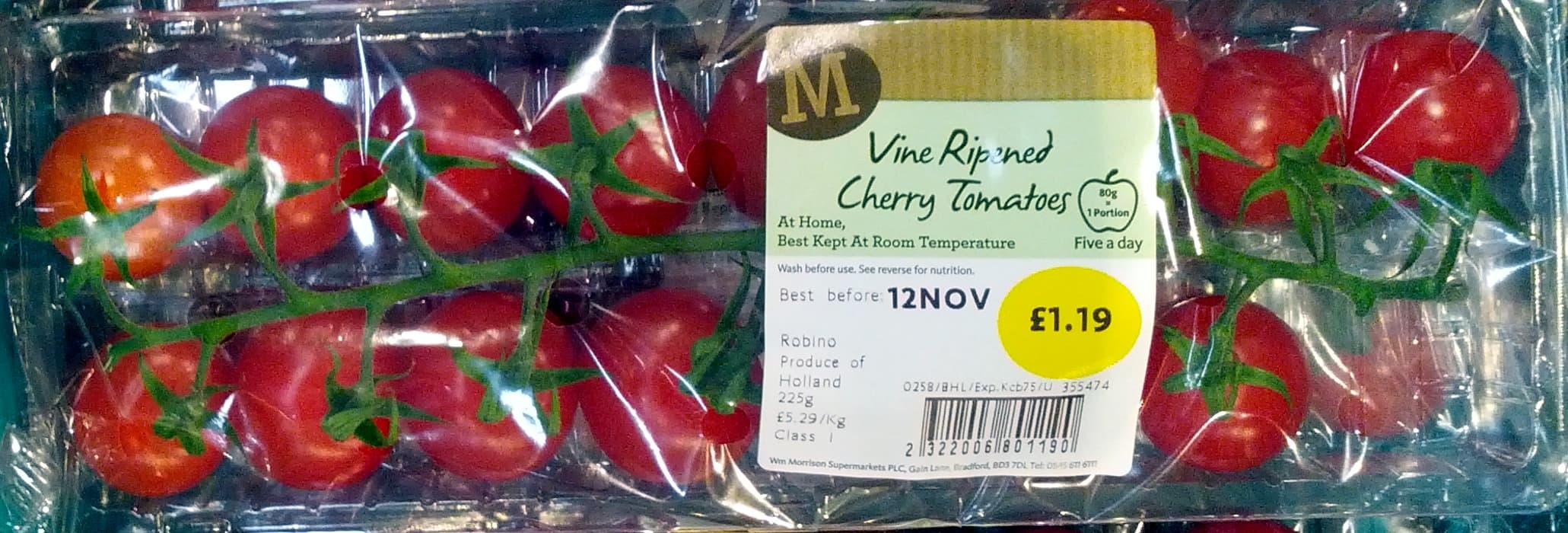 Morrisons Vine Ripened Cherry Tomatoes packshot