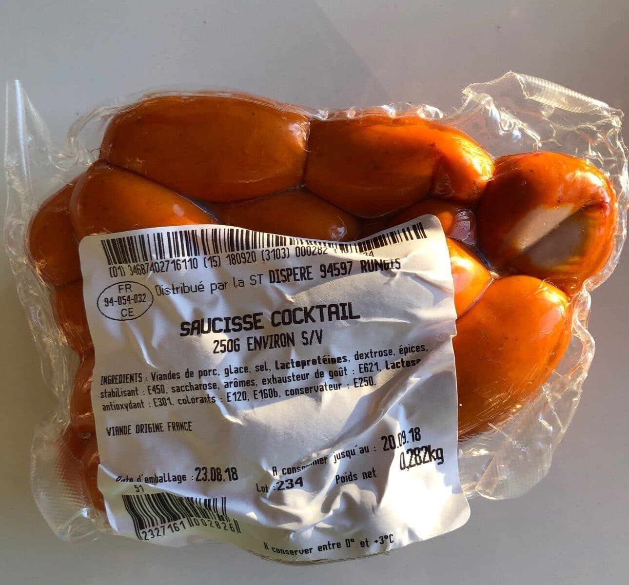 Open Food Facts Saucisse Coktail packshot
