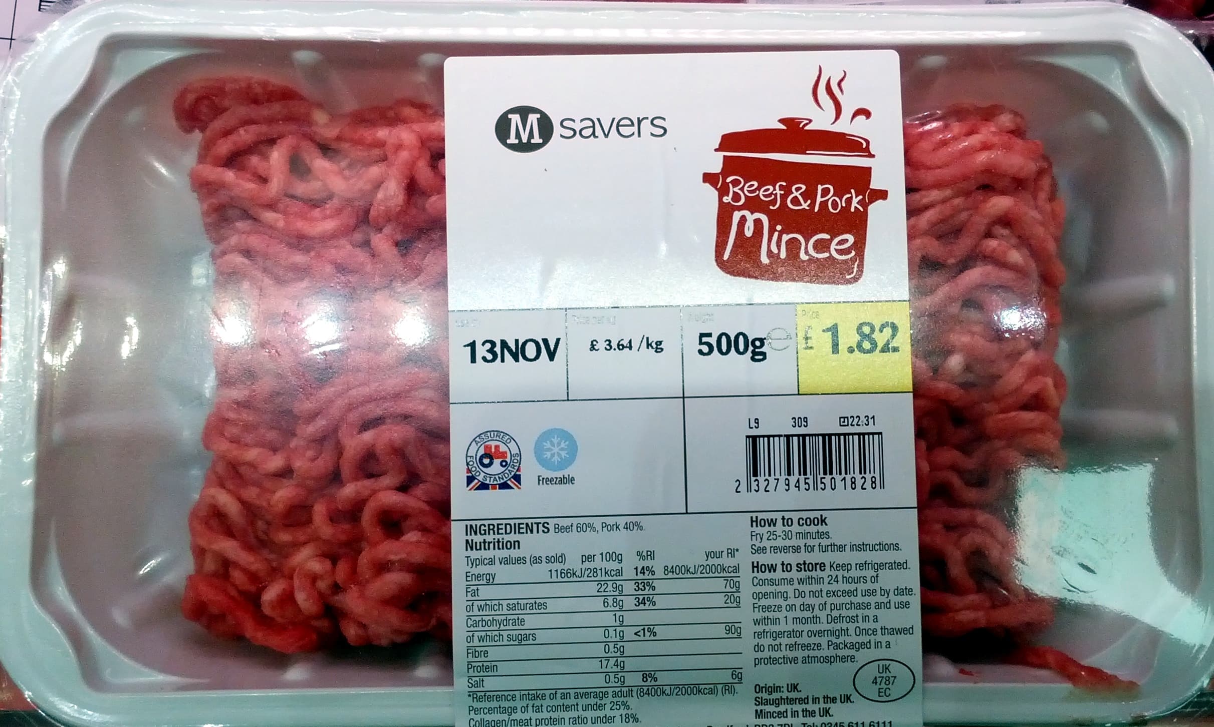 Morrisons Beef & Pork Mince packshot