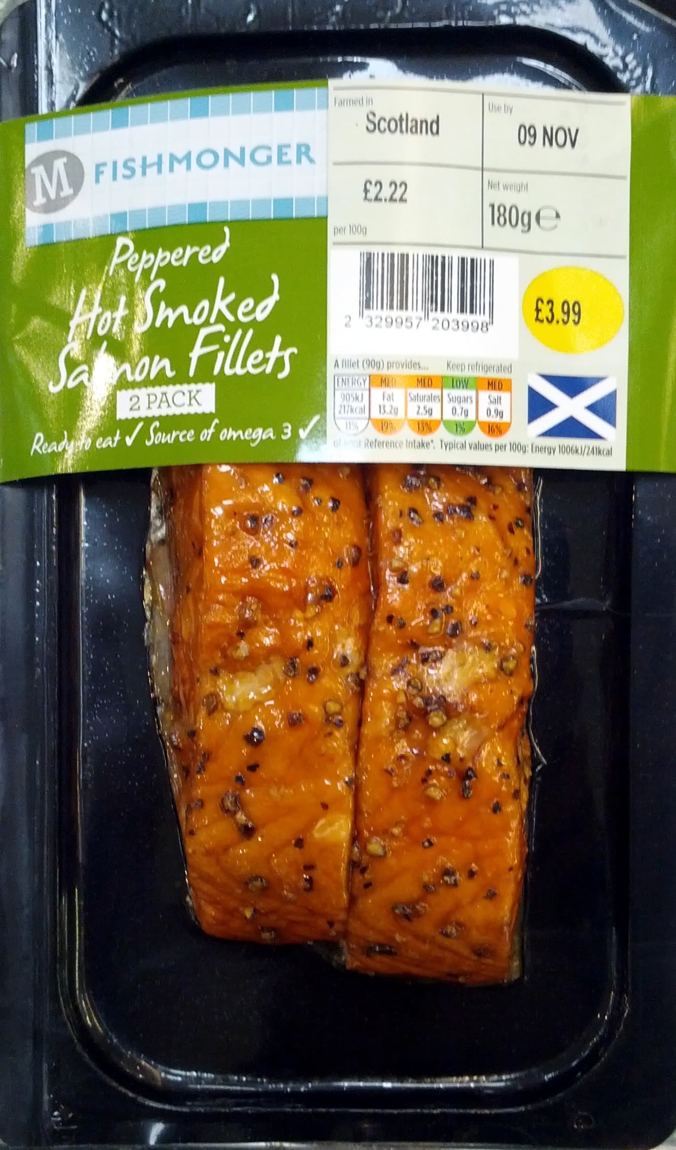 Morrisons Peppered Hot Smoked Salmon Fillets packshot