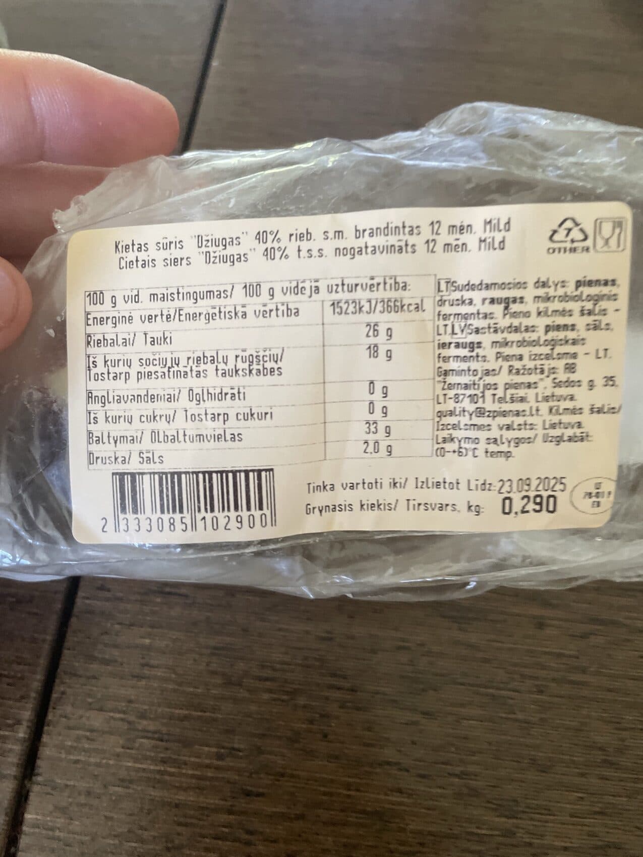 Džiugas Sūris packshot