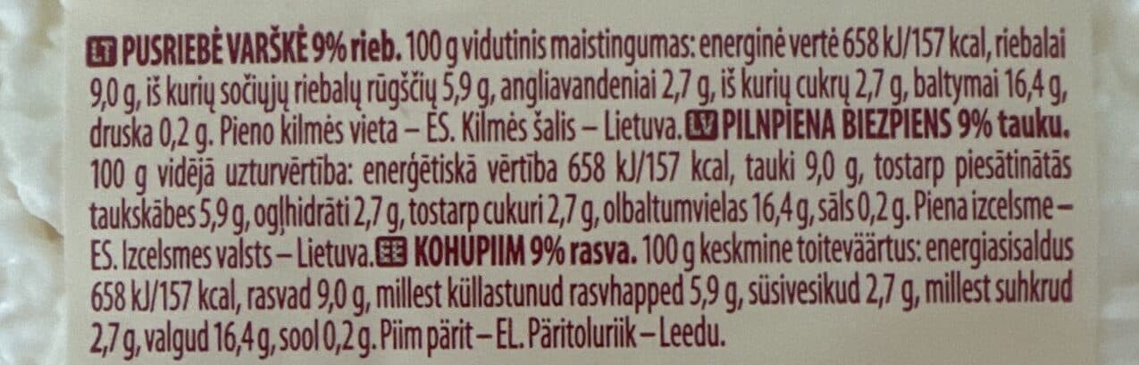 Žemaitijos Pienas Semi-skimmed Cottage Cheese packshot