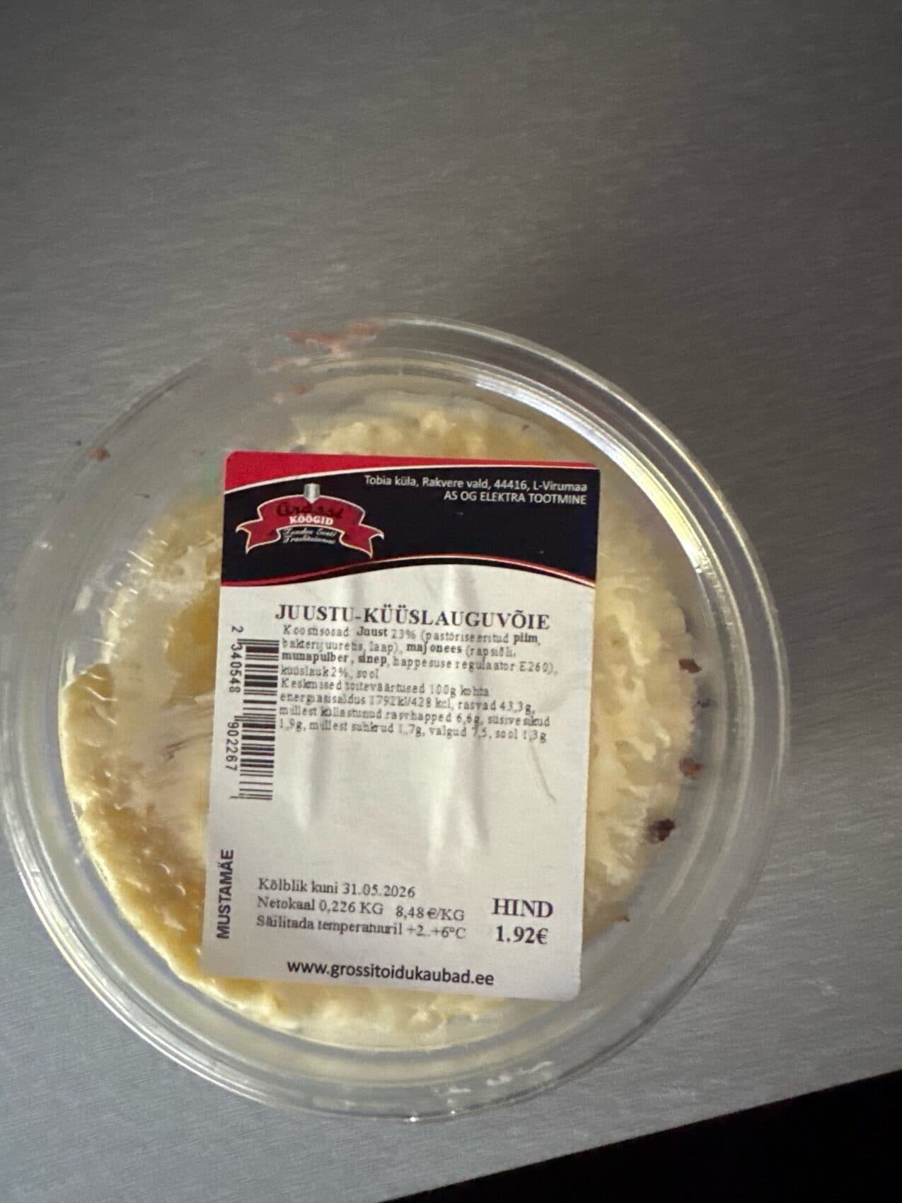 Grossi Juustu-Küüslauguvõie packshot