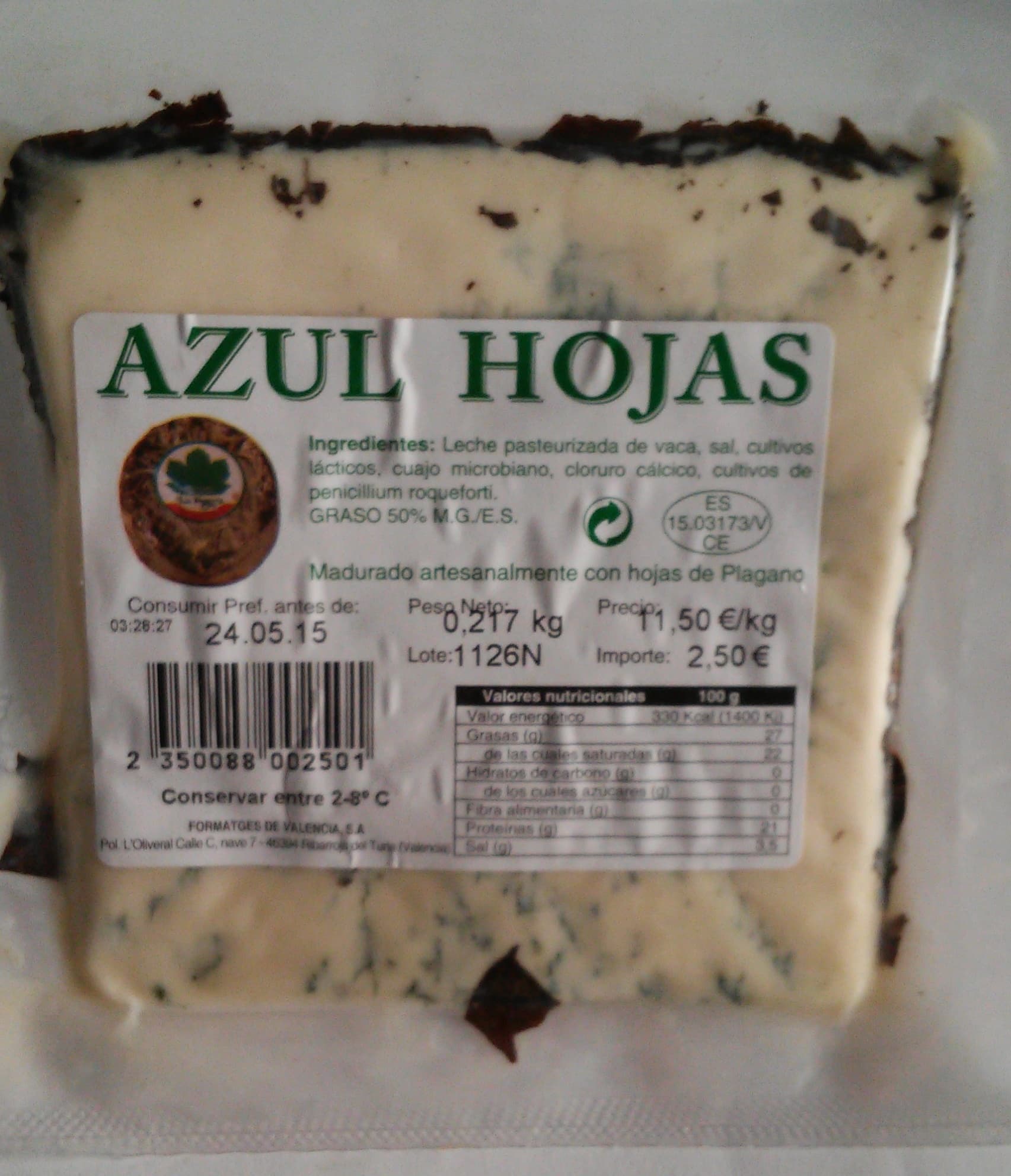 La Fueya Azul hojas packshot