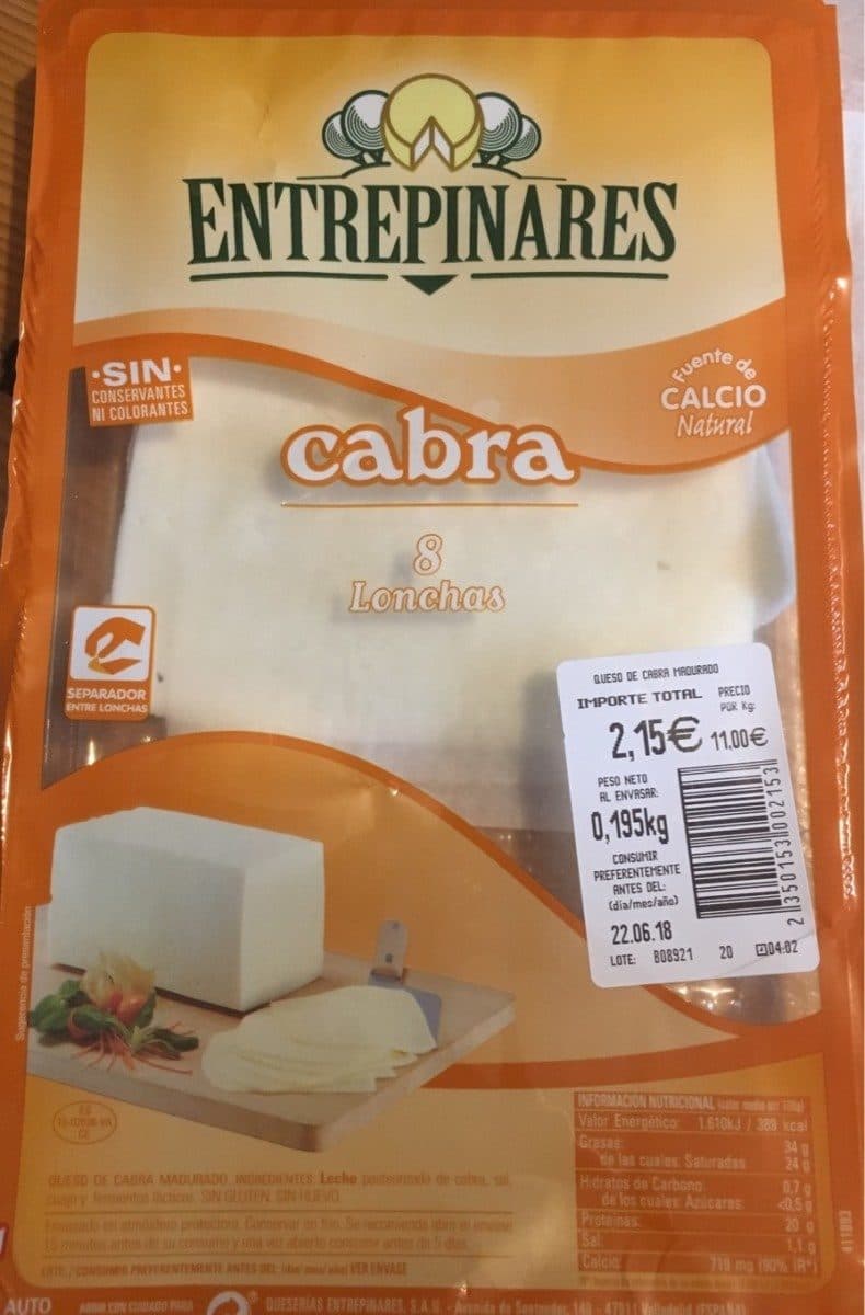 Entrepinares Fromage de chevre en tranche packshot