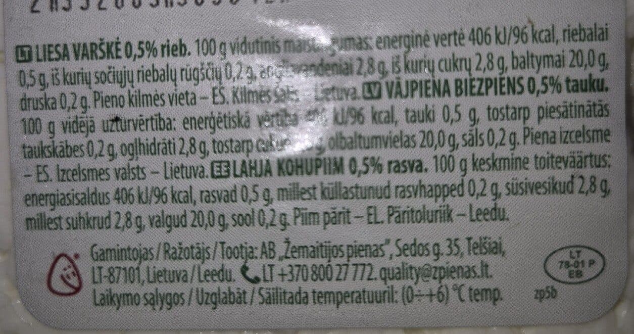 Žemaitijos Liesa Varškė packshot