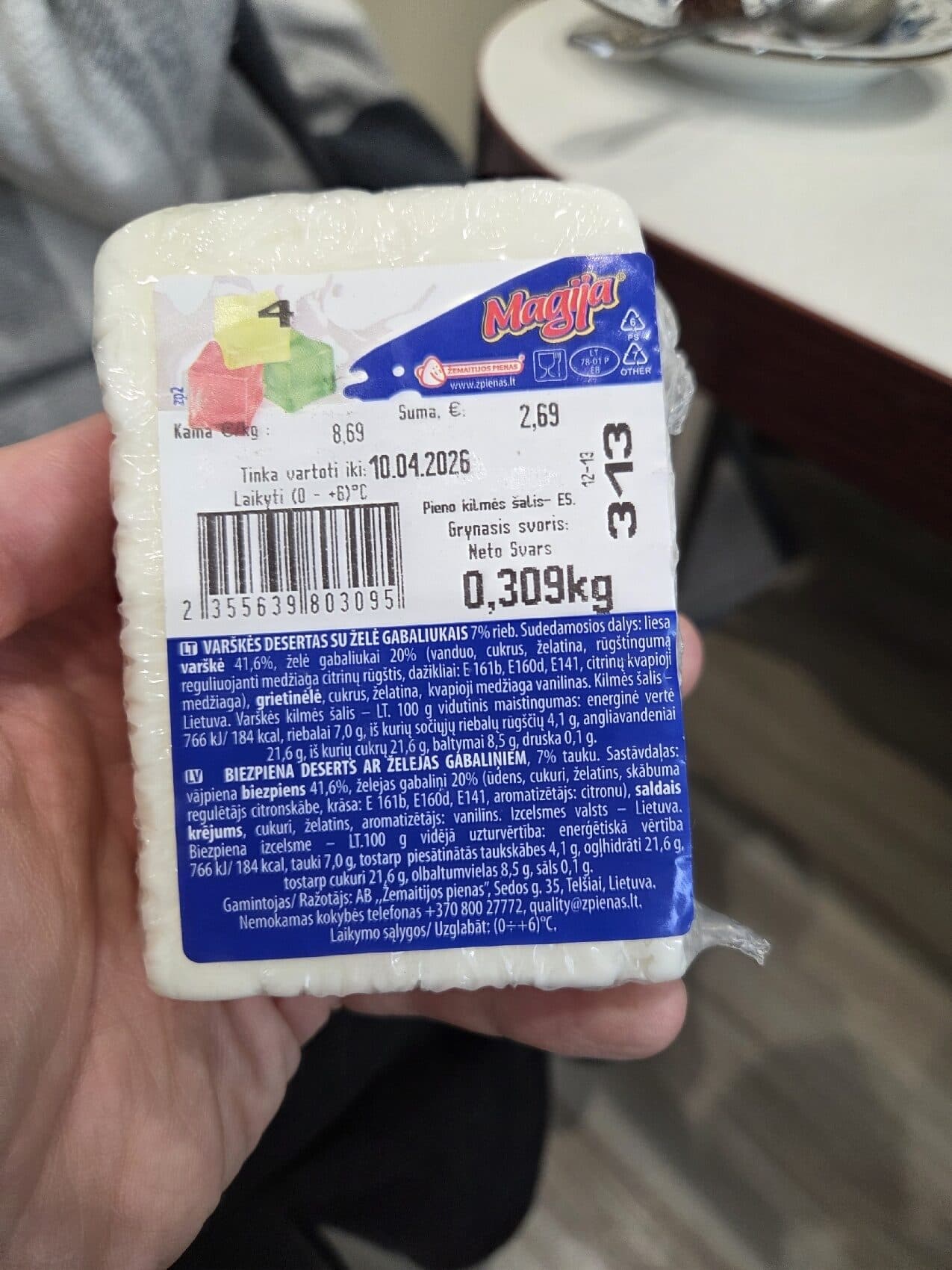 Magija Varškės Desertas Su Želė Gabaliukais packshot