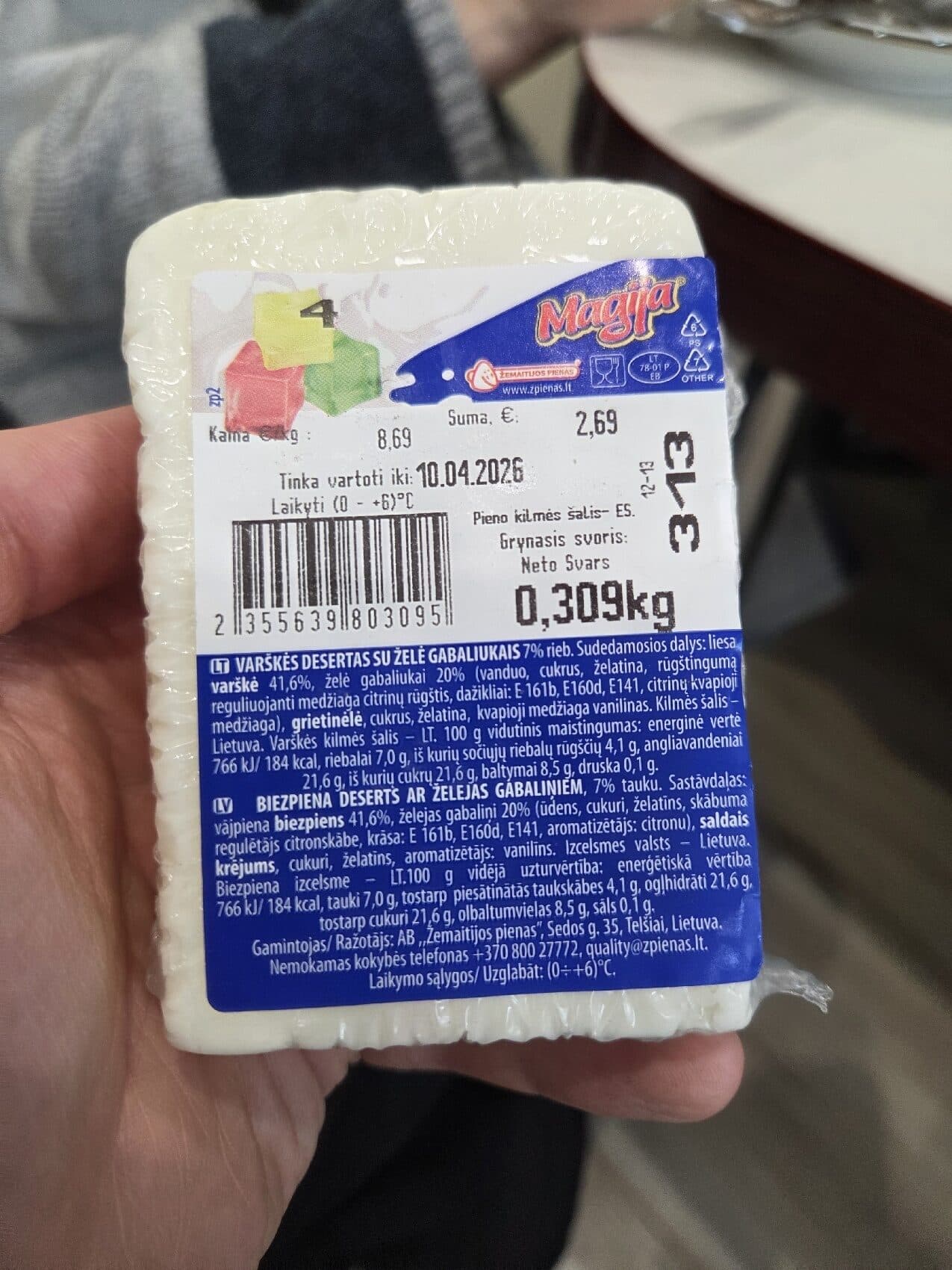 Magija Varškės Desertas Su Želė Gabaliukais packshot