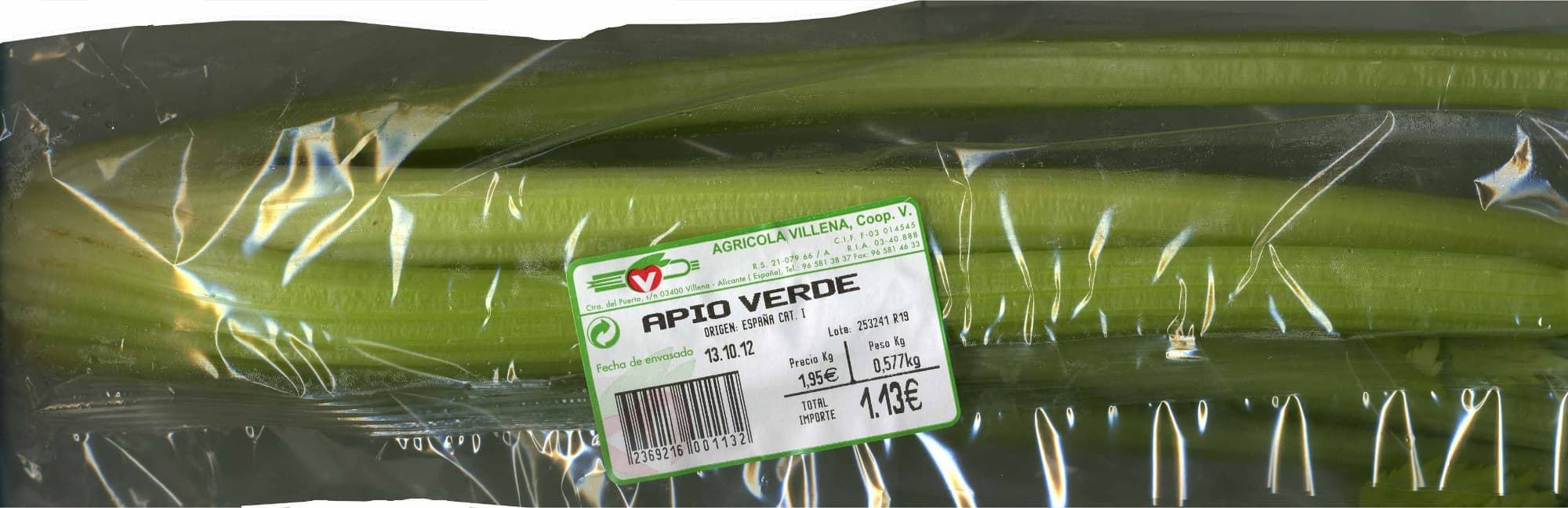 Agrícola Villena Apio packshot