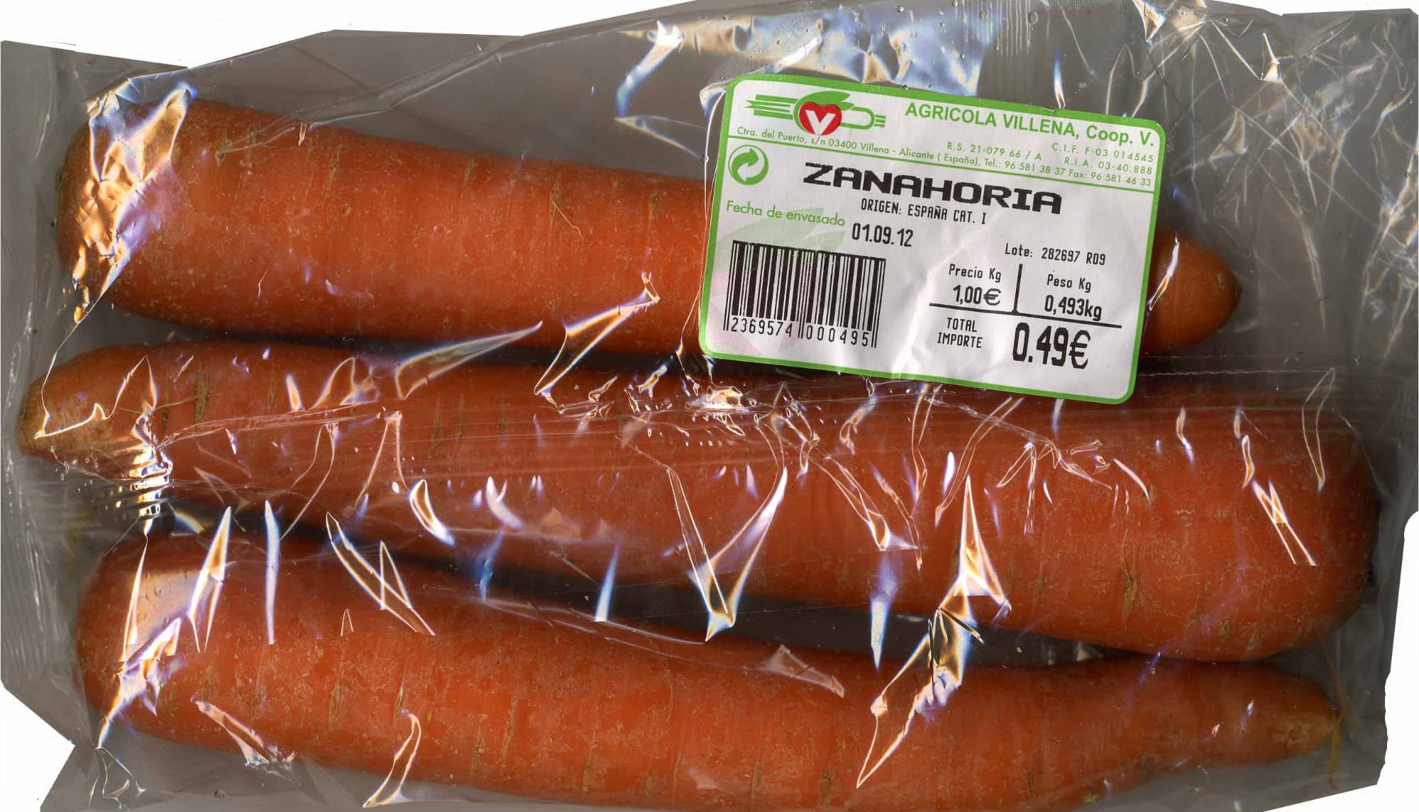 Agrícola Villena Zanahorias packshot