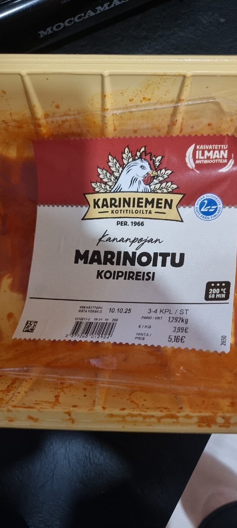 Kariniemen Kananpojan Marinoitu Koipireisi packshot