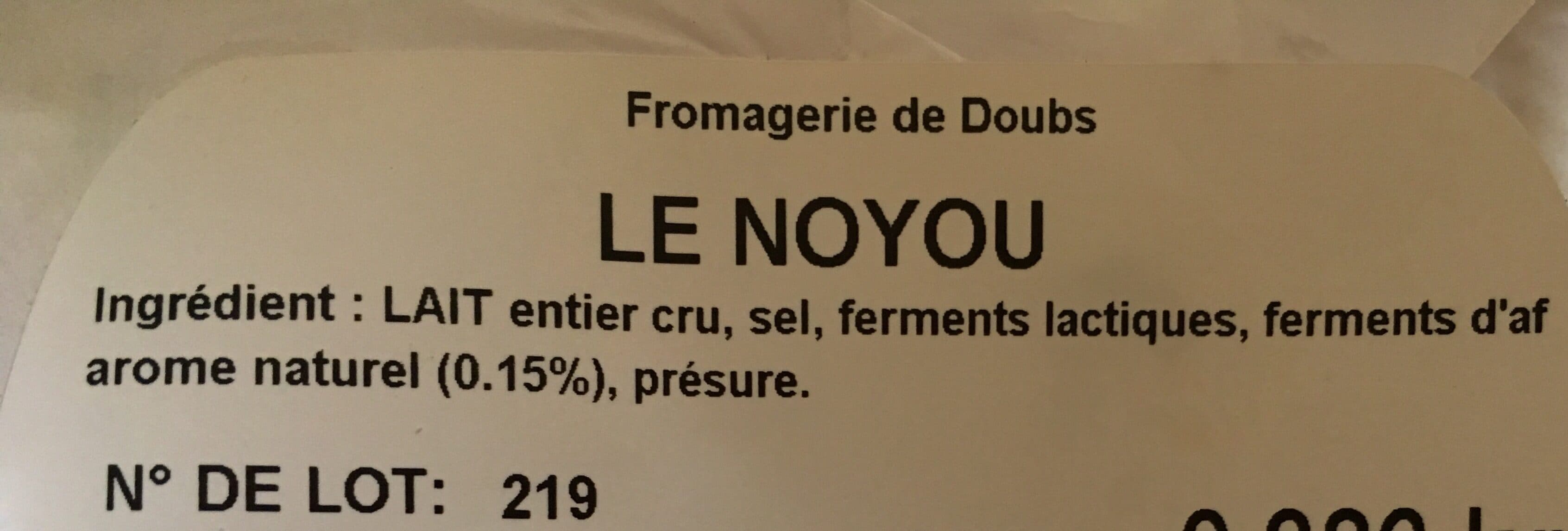Fromagerie de Doubs Le Noyou packshot