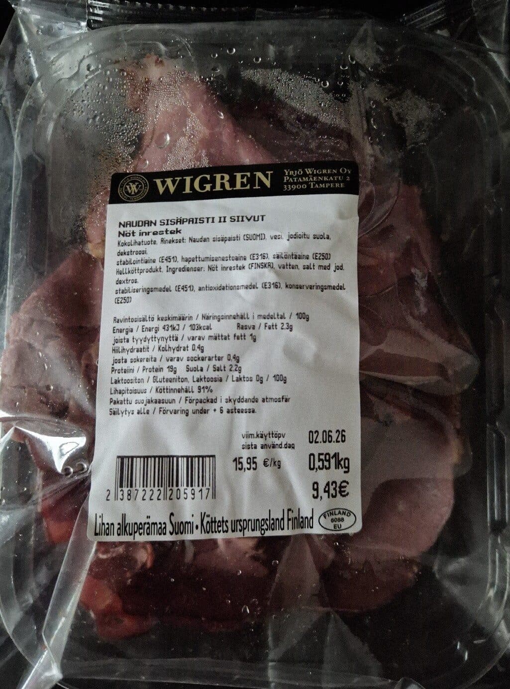 Wigren Naudan Sisäpaisti Siivut packshot