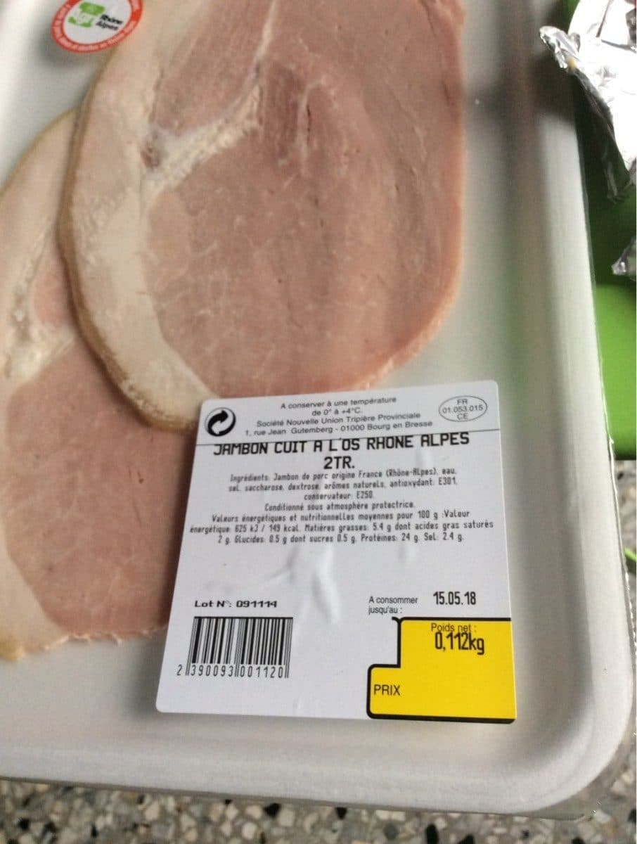 Open Food Facts Jambon cuit à l'os packshot