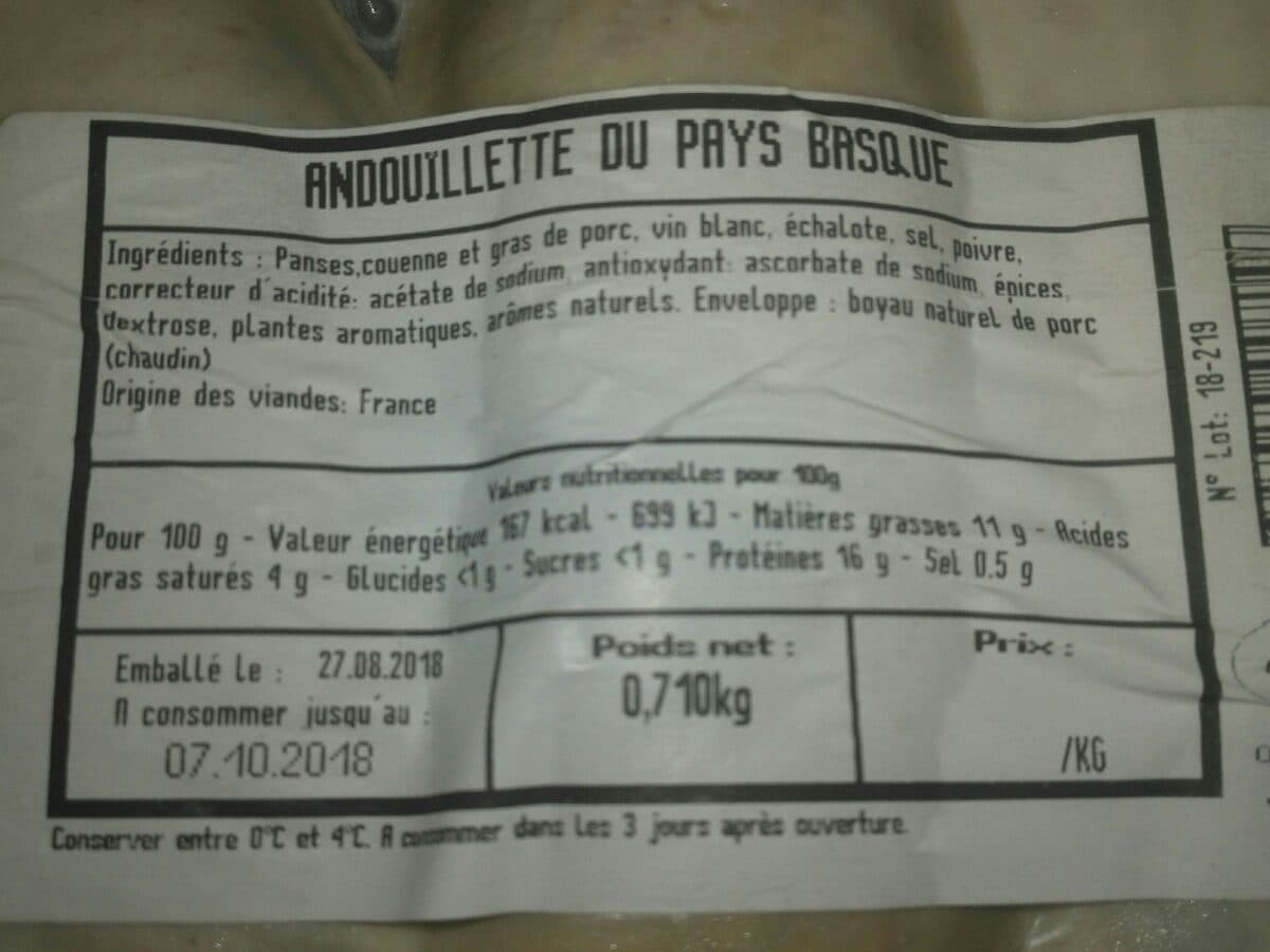 Open Food Facts Andouillette packshot