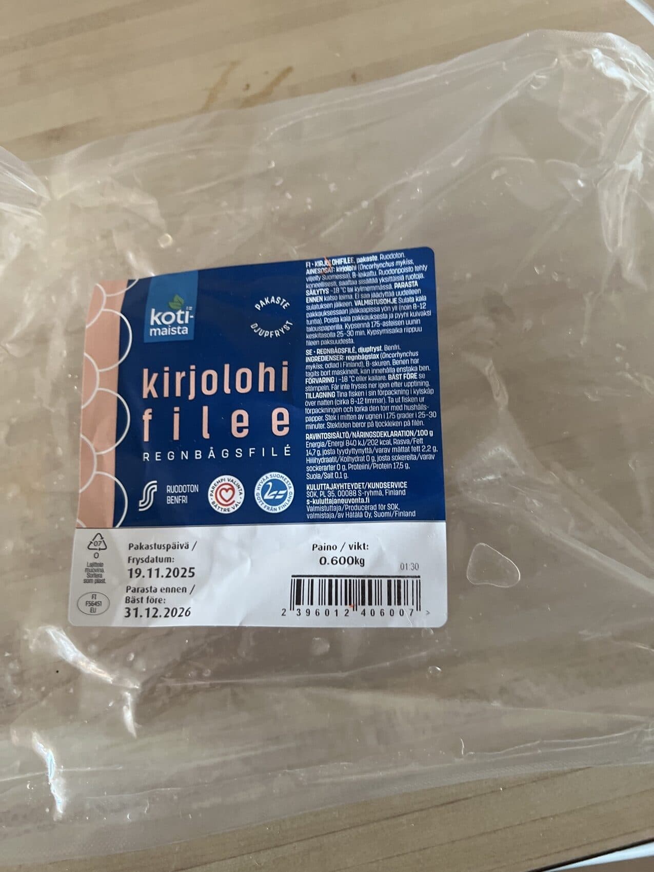 Kotimaista Kirjolohi Filee packshot