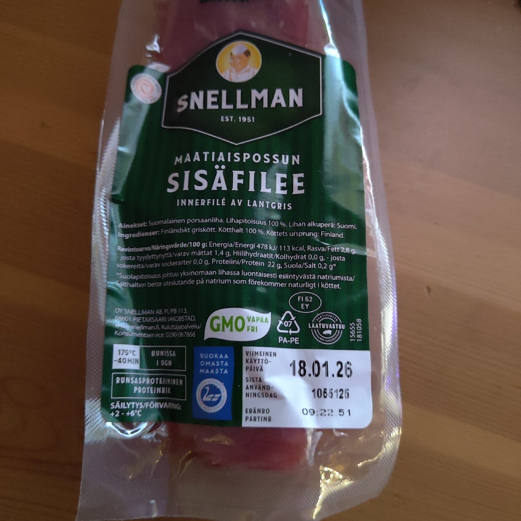 Snellman Maatiaispossun Sisäfilee packshot