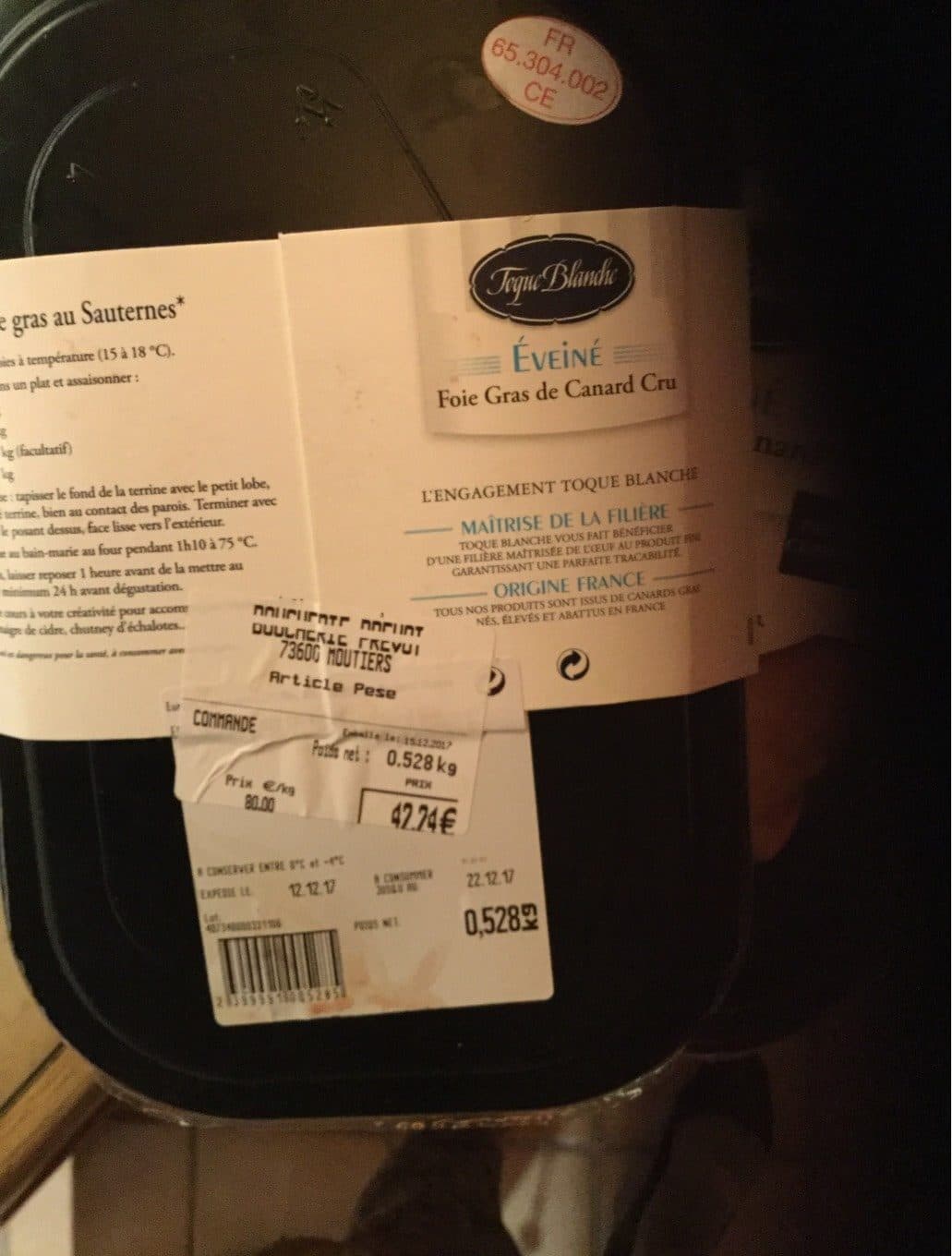 Toque Blanche Foie Gras de Canard Éveiné Cru packshot