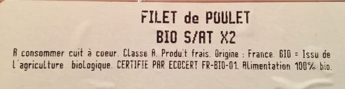 Open Food Facts 2 Filets de Poulet Jaune packshot