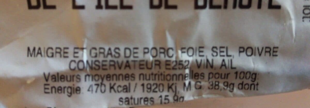 Open Food Facts Figatelli de l'ile de beauté packshot