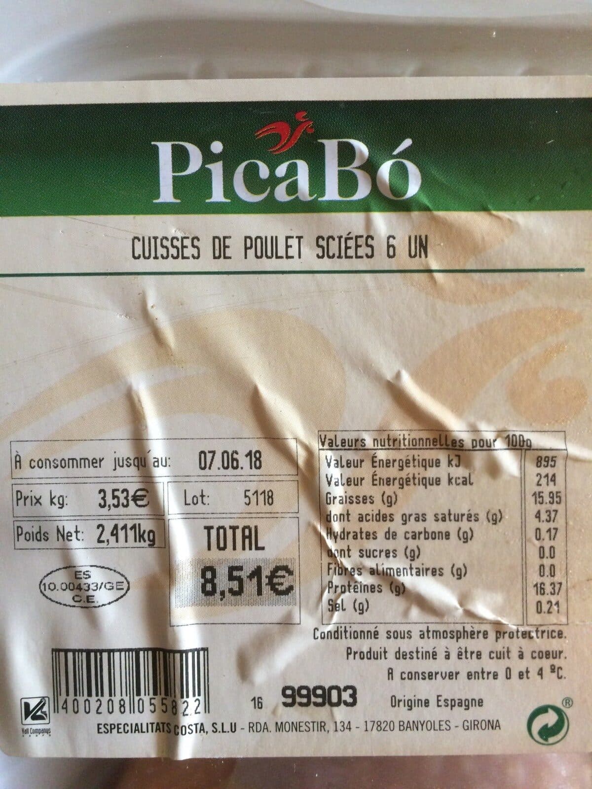Open Food Facts Cuisse de poulet packshot