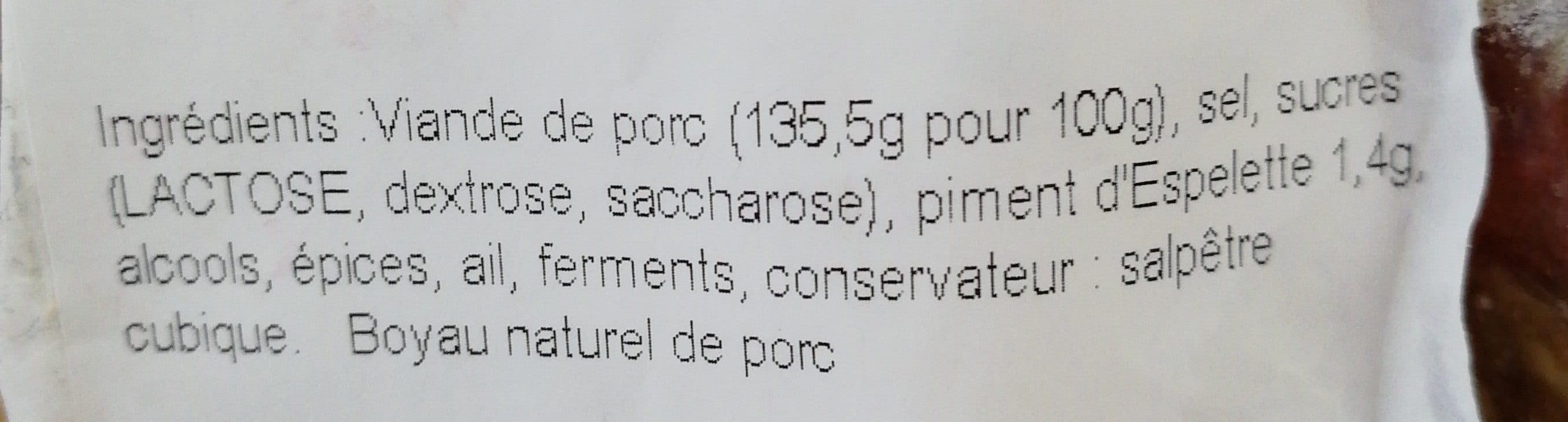 Le Porc Français Saucisson au piment d'Espelette AOP packshot