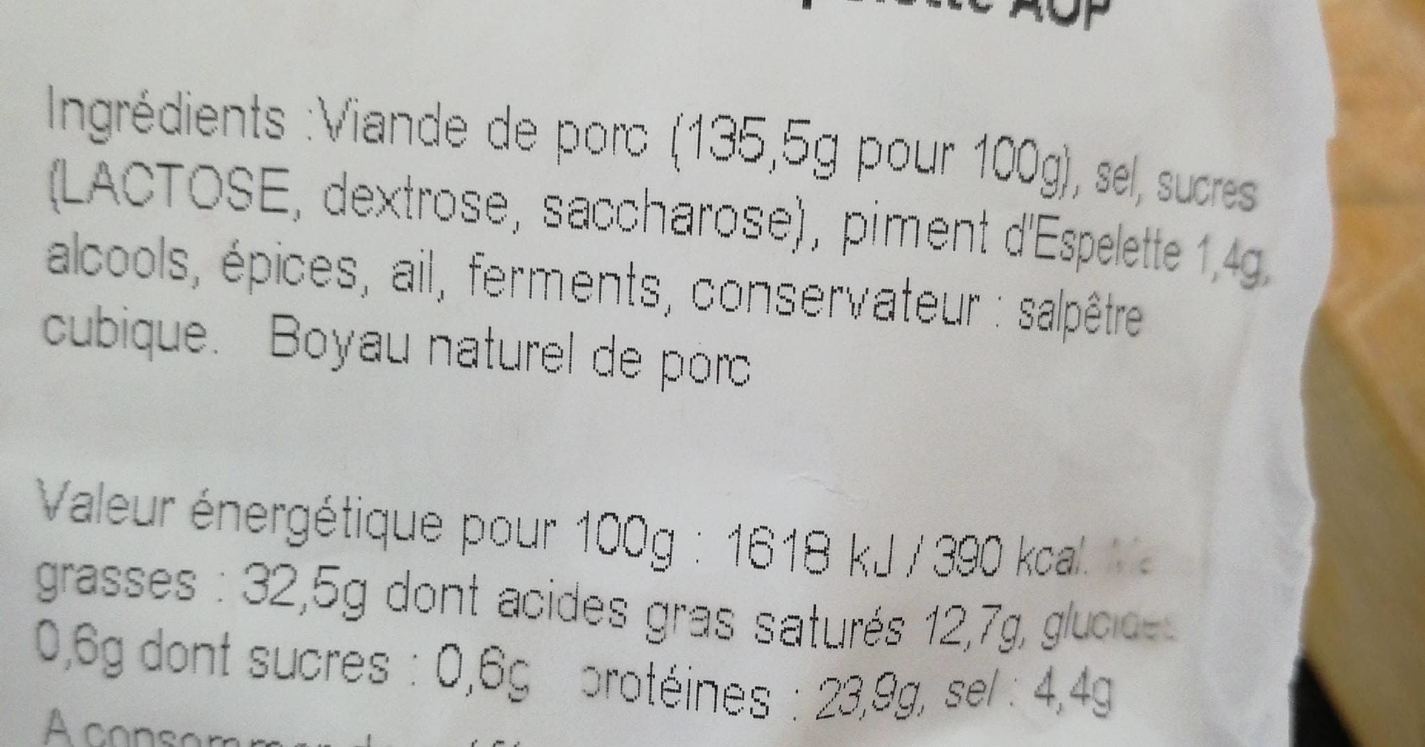 Le Porc Français Saucisson au piment d'Espelette AOP packshot