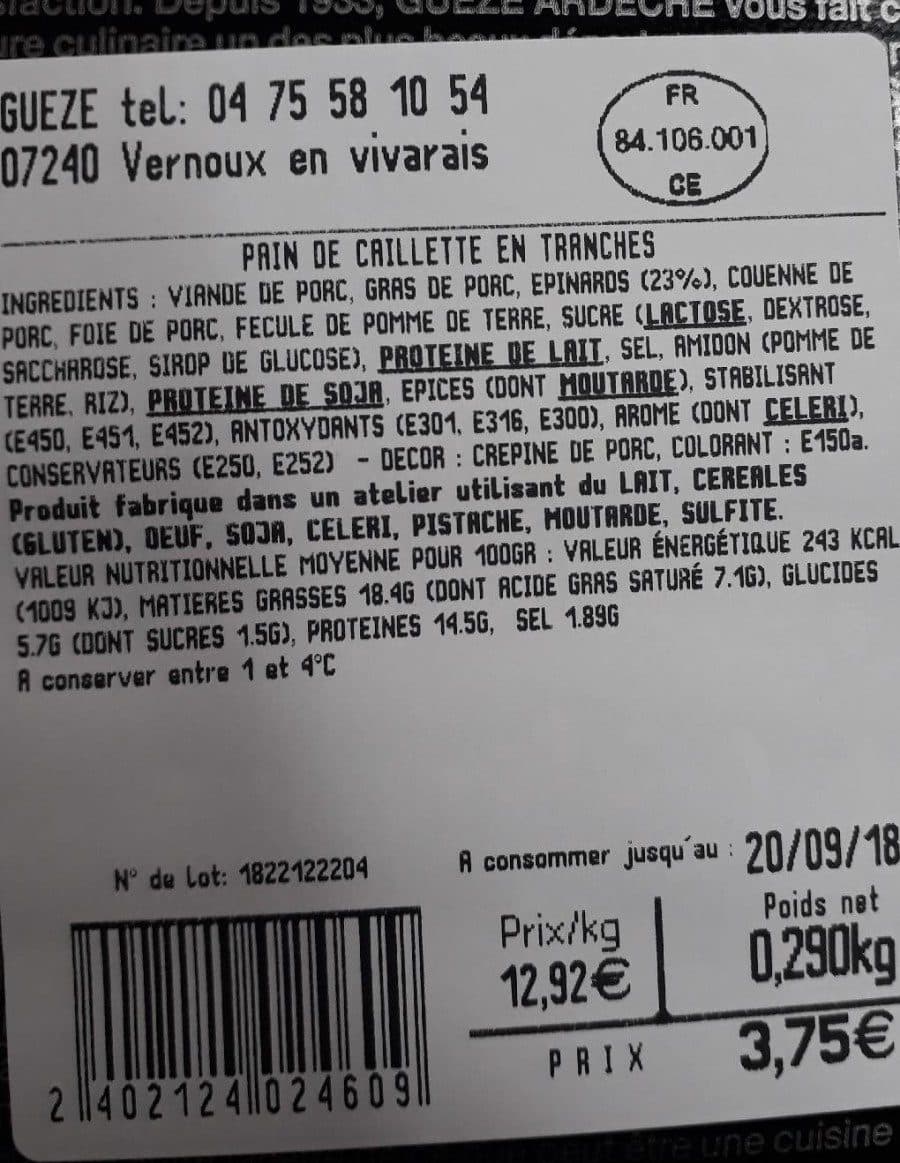 Open Food Facts La caillette packshot