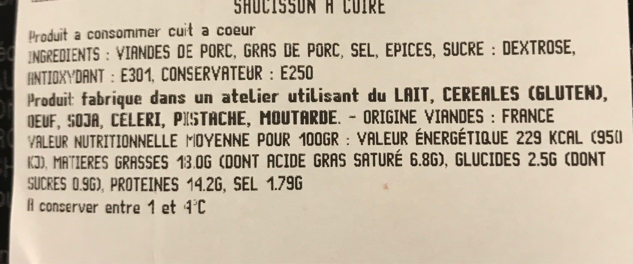GUEZE Saucisson a cuire d’ardeche packshot