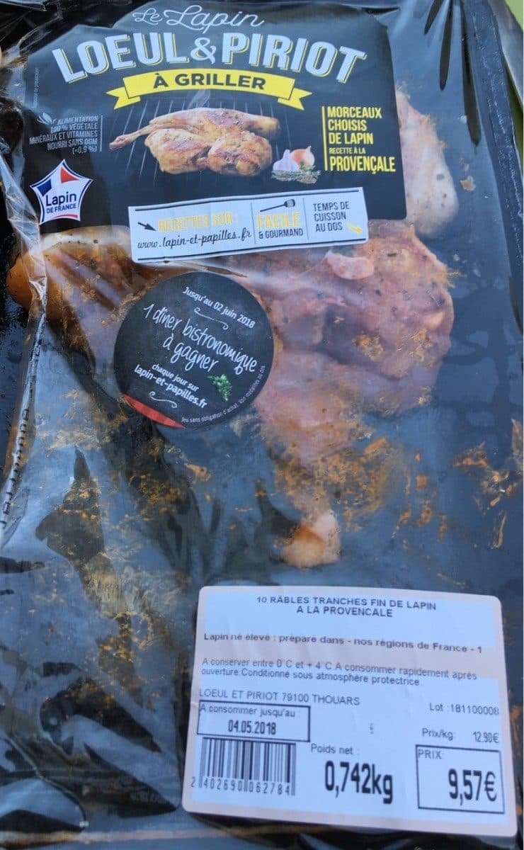 Open Food Facts Rables tranche fin de lapin a la provencale packshot