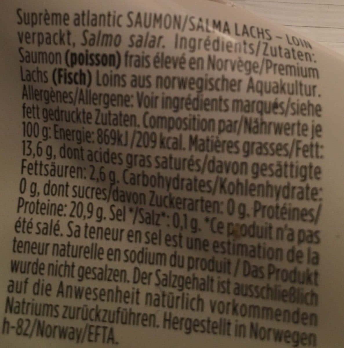 Open Food Facts Dos de saumon cru norvegien packshot