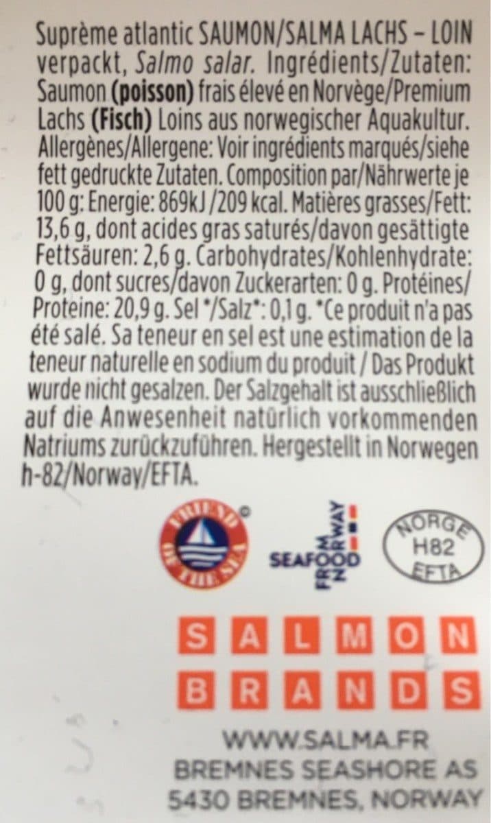 Open Food Facts Supreme de saumon packshot