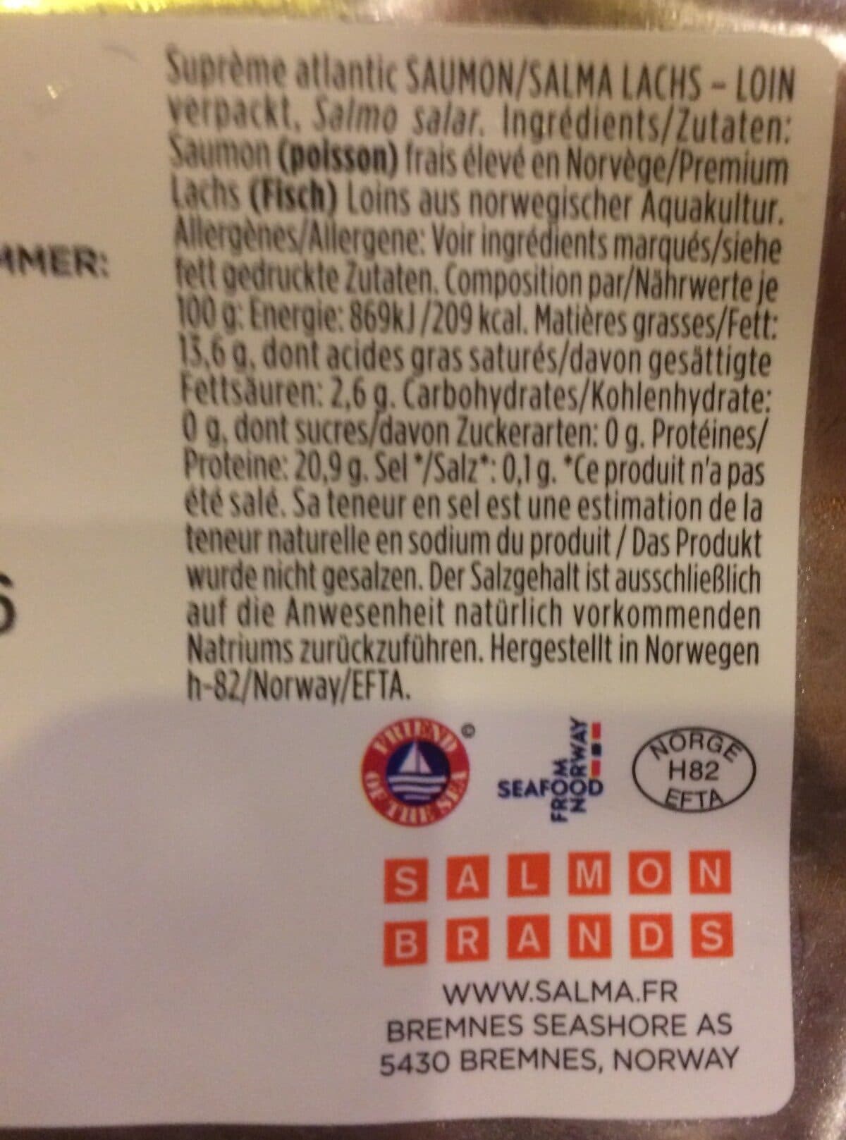 Open Food Facts Supreme atlantic saumon packshot