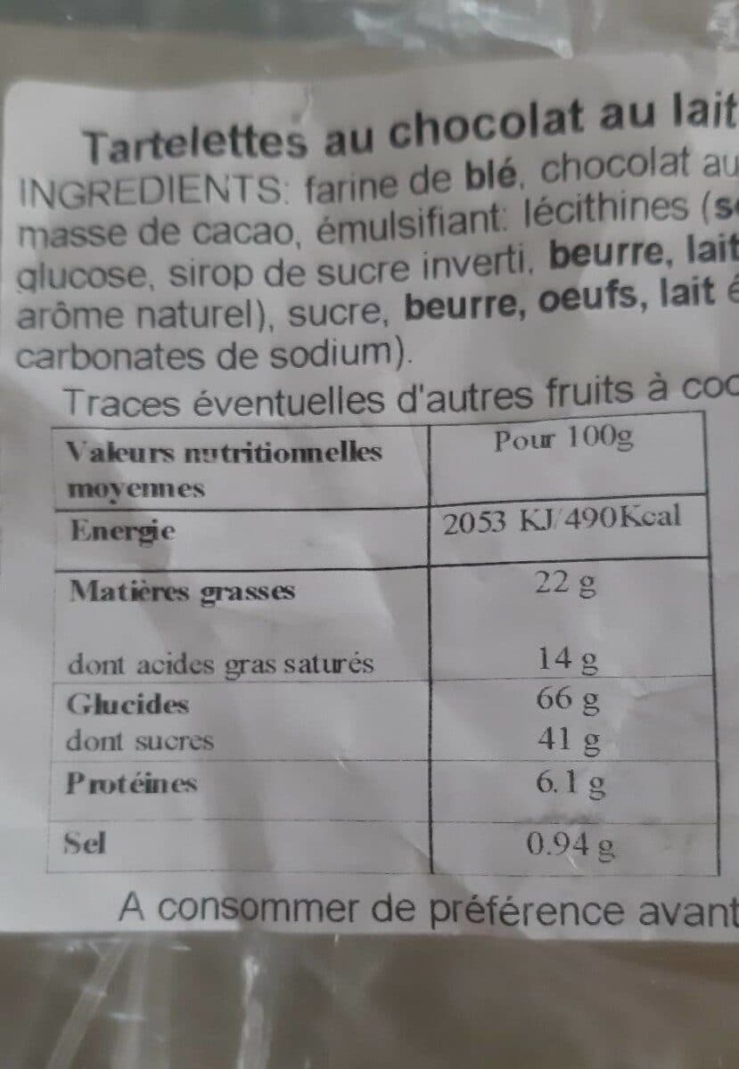 Open Food Facts Tartelettes au chocolat au lait et au caramel packshot