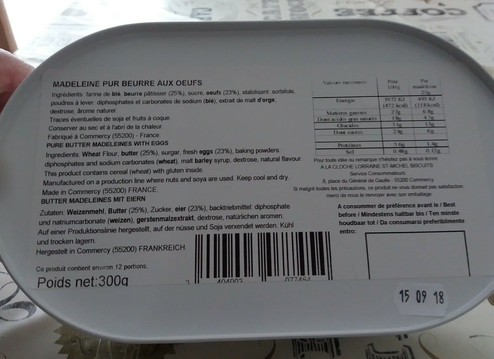 Open Food Facts Madeleines de commercy packshot