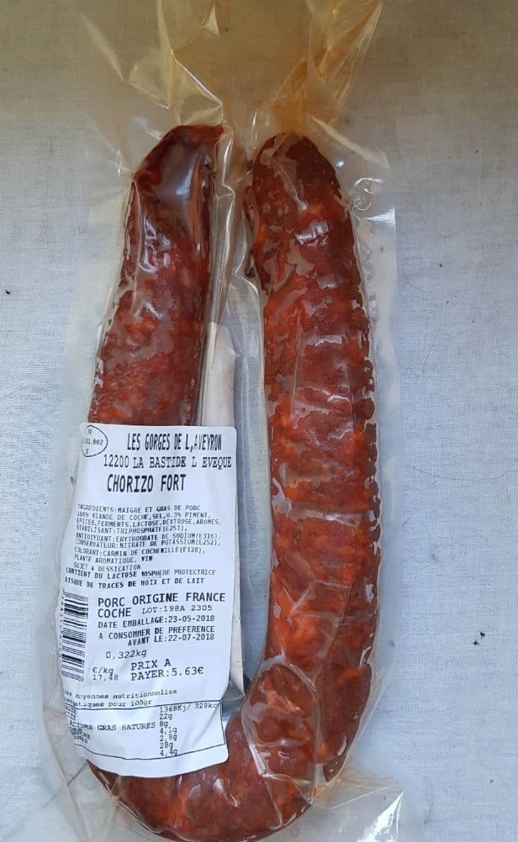 Open Food Facts Chorizo fort packshot