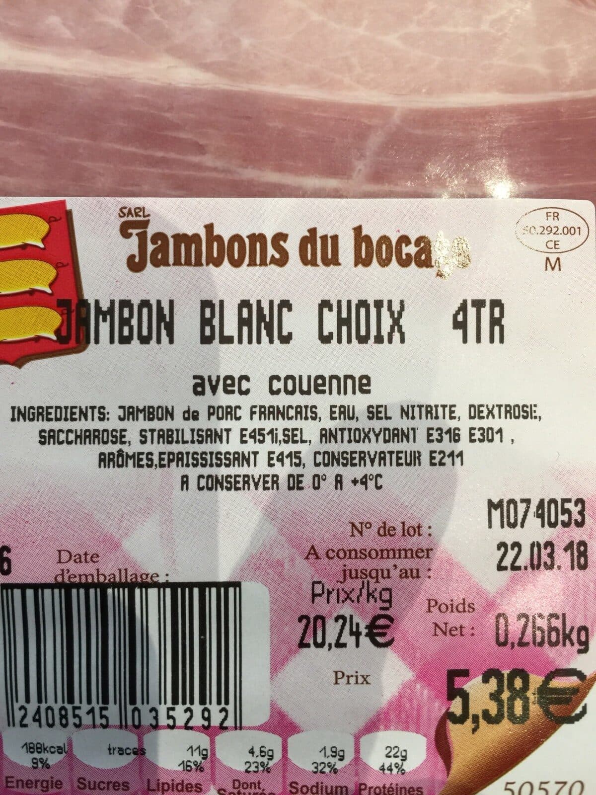 Open Food Facts Jambon blanc packshot