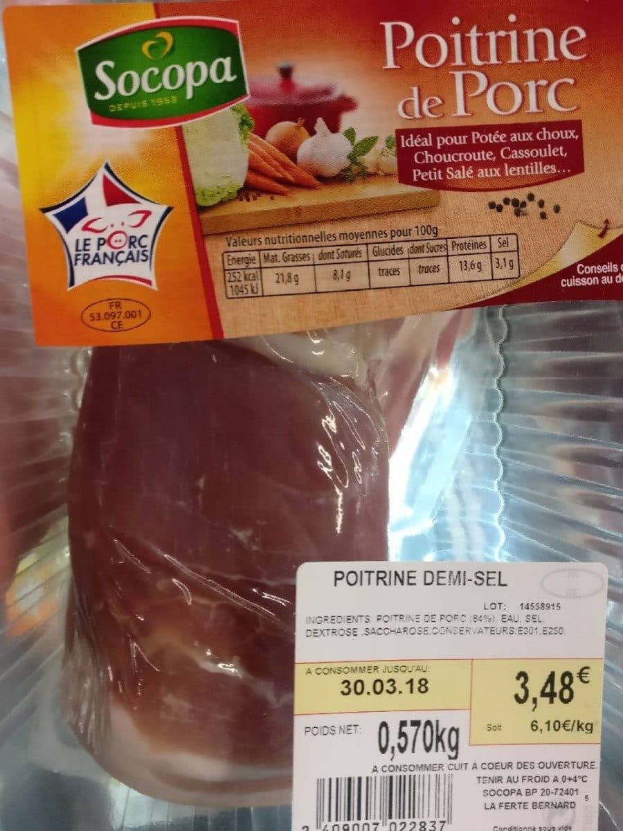 Socopa Poitrine de porc packshot