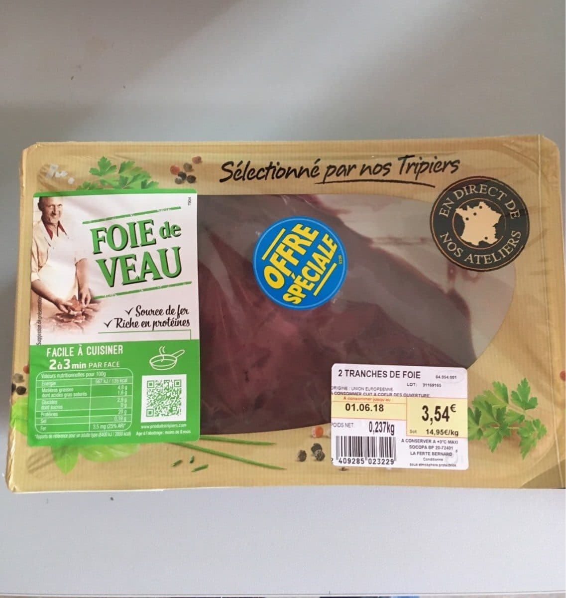 Open Food Facts Foie de veau packshot