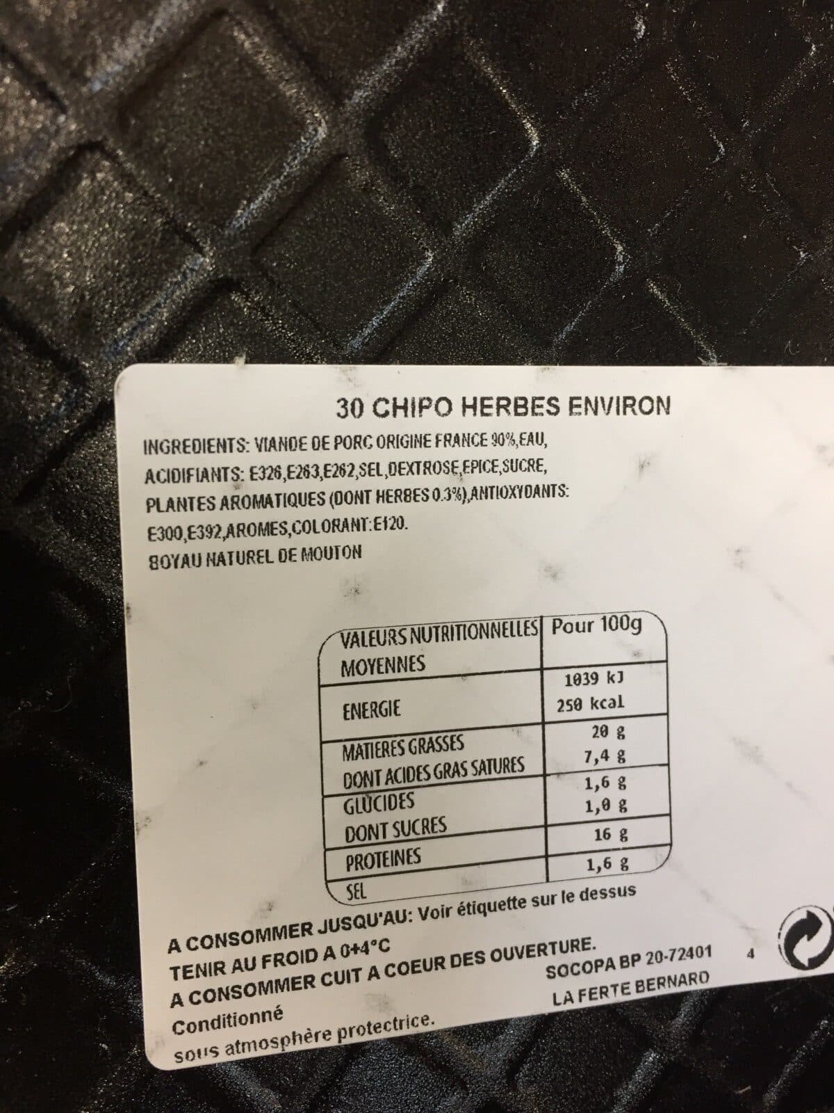 Socopa Chipolatas herbes packshot