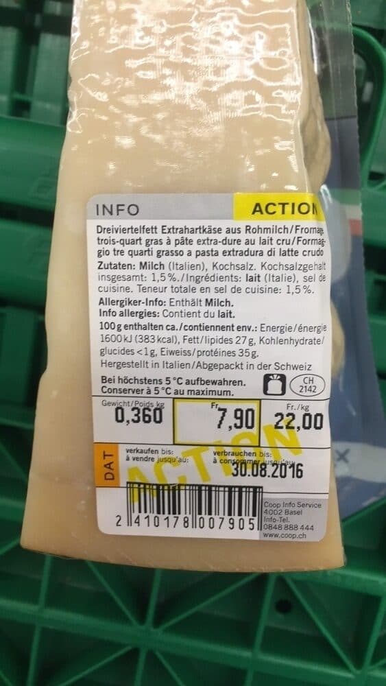 coop Qualité & Prix Parmigiano Reggiano DOP packshot
